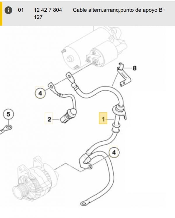 Cable positivo alternador Bmw X1 2010 2.0 Diesel 177 CV - Imagen 2