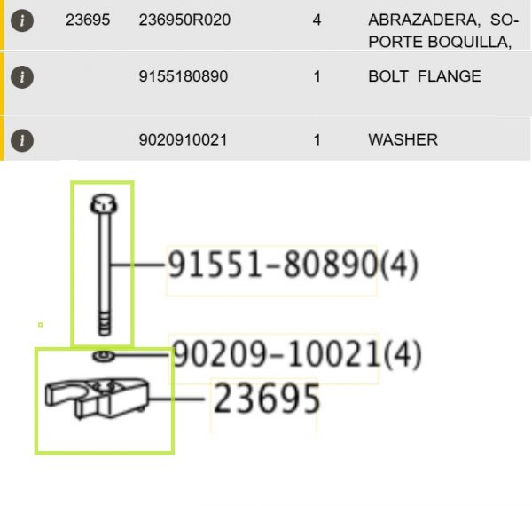 Sujecion inyectores Lexus IS250 2007 2.0 Diesel 177 CV - Imagen 3